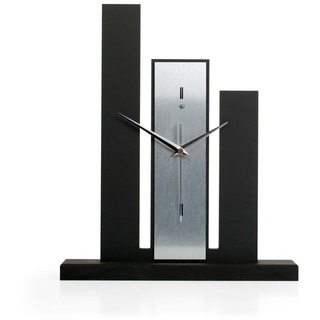 Kreative Feder Standuhr Designer-Standuhr „Stairs“ aus Holz, schwarze Tischuhr in modernem Metallic-Look ohne Ticken schwarz
