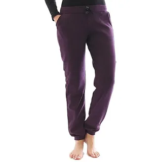F&K-Mode Jogginghose Jogging Hose innen Fleece Thermo Taschen Sport Gummibund lila M