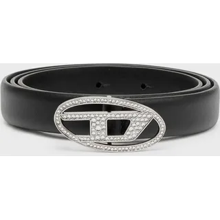 OVAL D LOGO B-1DR STRASS - black - 90 CM