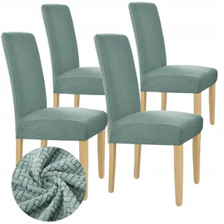 Stuhlhussen - 4 Stück - Mintgrün Jacquard - Universeller Stuhlbezug - Passend für Henriksdal - Waschbar - Grün