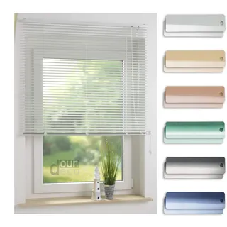 ourdeco® Aluminium-Jalousie / 200 x 220 Weiß (Breite x Höhe) / Montage an Wand oder Decke, Premium Alu-Jalousie