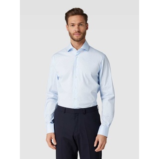 Slim Fit Business-Hemd mit Allover-Muster, Bleu, 42