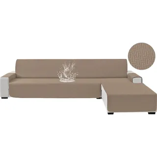 Ecksofa Überwurf L-form 4-sitzer Wasserdicht, Rutschfest, Wendbar, Hellbraun