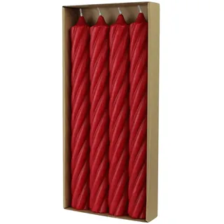 luterna RUSTIC TWIST Stabkerzen 250 x 28 mm rot 4 St.