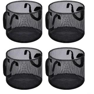 4er Set Pflanzkörbe für Wasserpflanzen mit Griffen, Feines Mesh Gewebe Teichpflanzbeutel Schutz vor Fischen, Quadratisch & Rund für Seerosen Lotus Gartenteich Zubehör, Schwarz(Round)