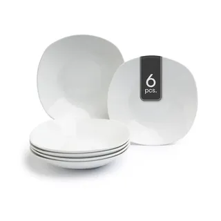 Home4You Suppenteller 22 cm Weiß 6er Set