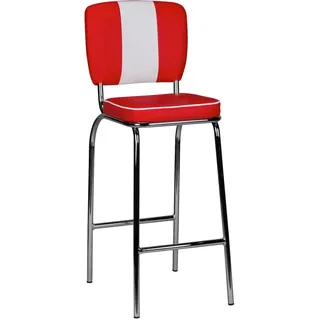 Wohnling Barhocker WL1.718 50 x 50 x 100 cm Rot/Weiß