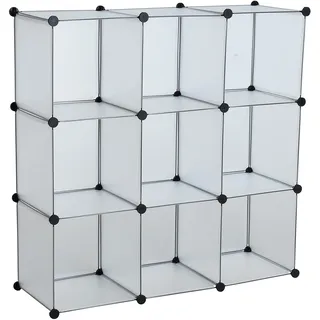 ESTEXO Regalsystem Würfelregal Steckregal 9 Fächer Stufenregal DIY Kunststoff Regal Stecksystem Bücherregal