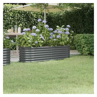 vidaXL Hochbeet Pulverbeschichteter Stahl 152 x 40 x 36 cm Anthrazit