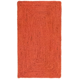 HAMID - Jute Alhambra Teppich Farbe Orange, Jute Teppich 100% Jutefaserteppich, Handgeflochten, Naturfaser de Jute, Teppiche für Wohnzimmer, Esszimmer, Schlafzimmer, Korridore (80x150cm)