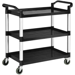 COSTWAY Servierwagen, mit Griffen & 4 Rollen, Metall, 103 x 49 x 98 cm schwarz