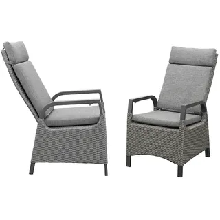 bellavista - Home & Garden® Dallas Hochlehner 57 x 64 x 109 cm grau 2 St.