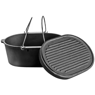 VALHAL OUTDOOR Dutch Oven 9 l oval Gusseisen schwarz
