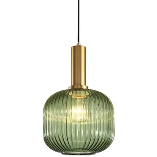 Moderne stil Ohne Stromanschluss Hängelampen mit batterie,Batteriebetriebene Glas Pendelleuchte mit Fernbedienung,Kabellos Hängelampe RGB Farben dimmbar,wiederaufladbare Beleuchtungsvorrichtung.(Green