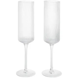 Ferm Living - Ripple Champagnerflöte, klar (2er-Set)