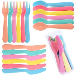Picknickbesteck Besteckset Plastik Besteck wiederverwendbar 18 El.