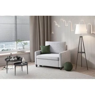Mid.you Schlafsessel Sydney, Beige, Holz, Metall, 95x89.5x103.5 cm, Made in EU, Liegefunktion, Wohnzimmer, Sofas & Couches, Schlafsofas, Schlafsofas mit Bettkasten
