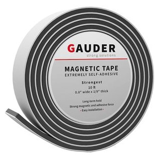 Gauder Magnetband extra stark, schwarz, extrem selbstklebend, 20 mm x 3 m