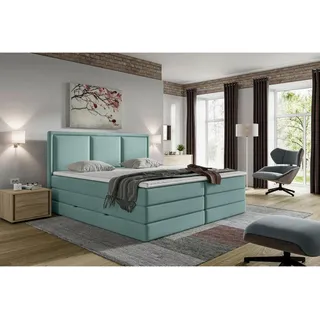 MID.YOU Boxspringbett 200 x 200 cm H2/Türkis