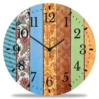 GRAVURZEILE Wanduhr aus Holz Mandala Design - 100% Lautlos kein Ticken absolut geräuschlos - 30 cm Ø - Design Wanduhren für Wohnzimmer Schlafzimmer & Küche