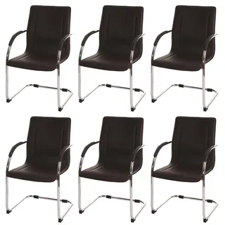 Proregal Konferenzstuhl Textil Braun 6er Set