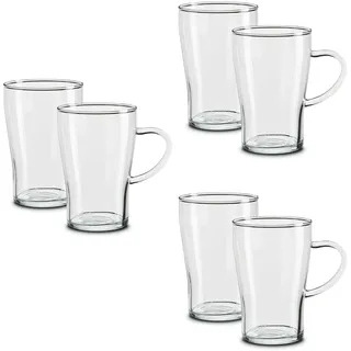 Peill+Putzler Germany 6er Set Teegläser, 250ml Kaffeegläser, Gläser mit Henkel für Kaffee, Cappuccino & Tee, spühlmaschinengeeignet