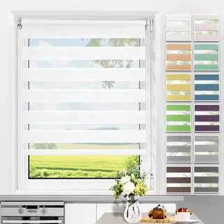 plissee ohne bohren Verdunkelung Doppelrollo Klemmfix 80x120cm Duo