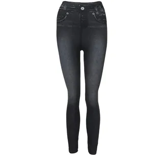 IQYU Tapered Jeans Damen Freizeithose Jeansoptik-Leggings Lang Jogginghose Leicht Loose Jeanshosen Slim Fit Denimhose High Waist Sweatpants- Fitnesshose Outdoorhose Trekkinghose HüFtjeans - XX-Large