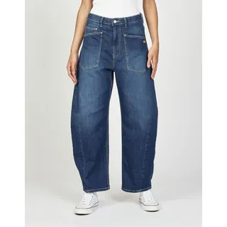 Gang "94ODINA", Damen, Gr. 33, N-Gr, blau (midsummer wash), 98% Baumwolle, 2% Elasthan, weit knöchellang, Jeans, mit aufgesetzten Taschen