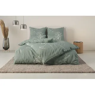 OTTO home Soucy Renforcé Grün 135 x 200 cm + 80 x 80 cm