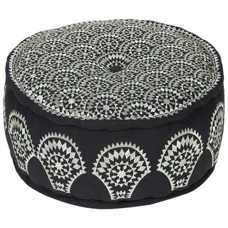 Marrakesch Orient & Mediterran Interior Pouf Marokkanischer Pouf Hocker Deko Amaya (1-St), Handarbeit schwarz