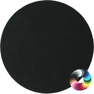 Design Filz Untersetzer rund Durchmesser 25cm, schwarz (HF016) für Glas, Getränke, Bar, Tasse, Vase