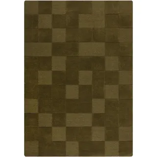 Flair Rugs Teppich FLAIR RUGS "CHECKERBOARD", grün, B:160cm H:10mm L:230cm, Wolle, Teppiche, Teppich, Hoch-Tief-Effekt, Wohnzimmer, Schlafzimmer