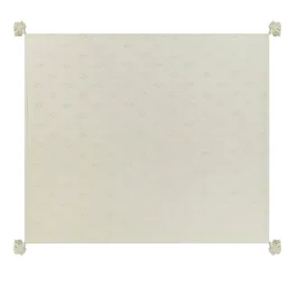 Decke Chenille beige mit Quasten 200 x 220 cm KAZY