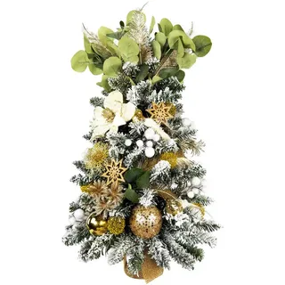 Laalu Weihnachtsbaum, Weiß, Champagner, Grün, Gold, Kunststoff, Tanne, 60 cm, Dekoration, Weihnachtsdekoration, Weihnachtsbäume & Zubehör