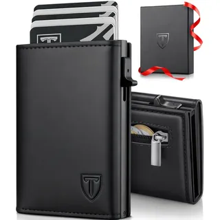 TENBST Smart Wallet 3.0 | Portmonee Herren Leder mit Magnetverschluss | Ultradünnes Slim Wallet & Kartenetui | RFID Blockierend | Minimalistische Geldbörse Herren | Geschenke zum Vatertag - slim