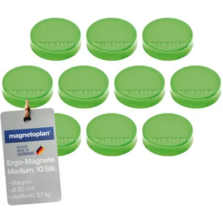 Magnetoplan Ergo-Magnete, Medium Maigrün, Pack a 10 Stück