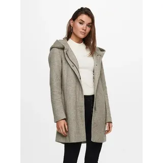 Only Langjacke "ONLSEDONA LIGHT COAT OTW NOOS", Damen, Gr. XS, braun (walnut detail:melange with pumice stone), Web, Obermaterial: 85% Polyester, 15% Baumwolle, unifarben, figurumspielend Po-bedeckend, gerader Abschluss, Jacken Langjacke, Materialmix