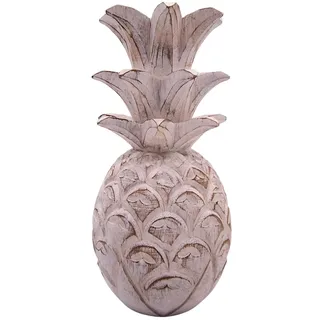 Weiße Ananas-Figur aus Holz, nautische Dekoration für Zuhause und Büro, tropische Ananas-Figur, 30,5 cm