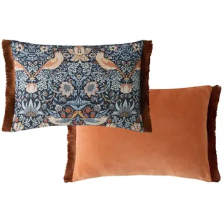William Morris at Home Zierkissen, Blau, Rot, Textil, Floral, Vintage, Füllung: Baumwollfüllung, Rechteckig, 60x40 cm, Wohntextilien, Kissen, Dekokissen
