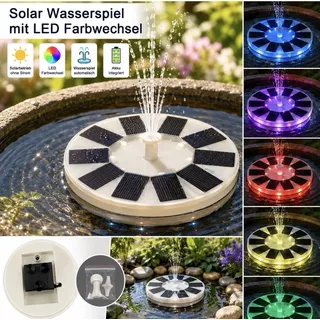 Weltbild Teichpumpe Solar Wasserspiel mit LED Pool Gartenteich