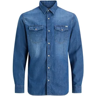 JACK & JONES Essential Sheridan Langarmhemd Medium Blue Denim 2XL
