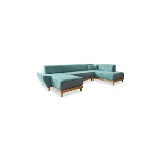 miuform Wohnlandschaft Webstoff 330 cm türkis/Petrol