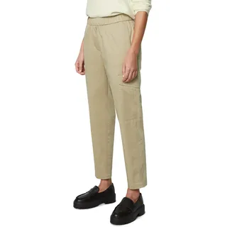 Chinohose MARC O'POLO "aus Baumwoll-Satin-Stretch" Gr. 42, Normalgrößen, beige Damen Hosen Kurze