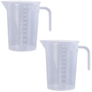 2x Messbecher 1000 ml transparent mit Waage und V-Ausguss