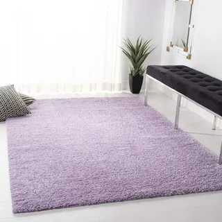 SAFAVIEH Zottelig Teppich für Wohnzimmer, Esszimmer, Schlafzimmer - August Shag Collection, Kurzer Flor, Lila, 122 X 122 cm