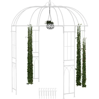 Relaxdays Rosenpavillon 269 x 211 x 211 cm Weiß