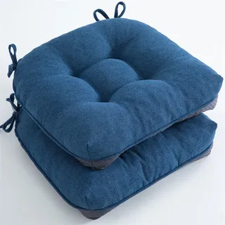 Stuhlkissen Für Esszimmerstühle, Sitzkissen Für Den Innenbereich Mit Bändern, Gepolsterte Schaumstoff-stuhlkissen, Rutschfeste Stuhlkissen, 2er-set, 39,4 X 39,4 X 10,2 Cm