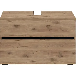 Home Affaire Waschbeckenunterschrank HOME AFFAIRE "Wisla", braun (wiking eiche), B:80cm H:55cm T:35cm, Holzwerkstoff, Schränke, Waschbeckenunterschrank, Siphonausschnitt, Push-to-open-Funktion, Breite 80 cm, Höhe 55 cm
