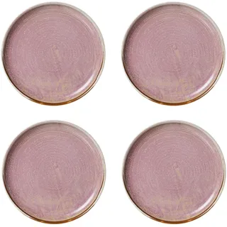 HKliving - Chef Ceramics Teller, Ø 20 cm, rustic pink (4er-Set)